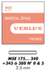 MSE VERRE MINERAL PLAT -  EPAIS  2.5 MM