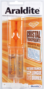COLLE  A VERRE & BIJOUX  ARALDITE CRISTAL 24ml